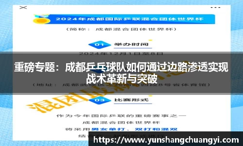 重磅专题：成都乒乓球队如何通过边路渗透实现战术革新与突破